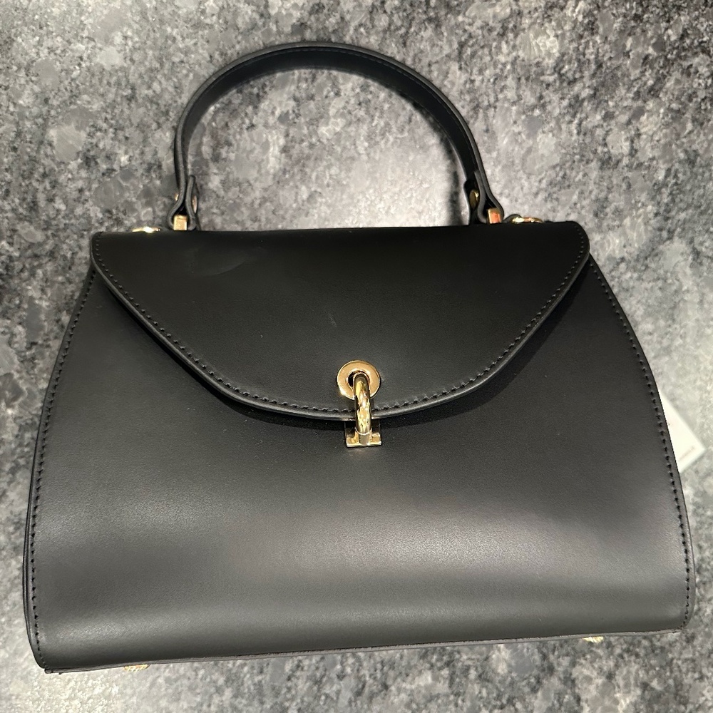 New Gianni Notaro Carol J Black Handbag with removable strap